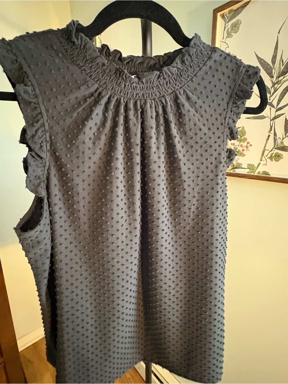 J Crew Women’s Textured Ruffle Neck Sleeveless Top